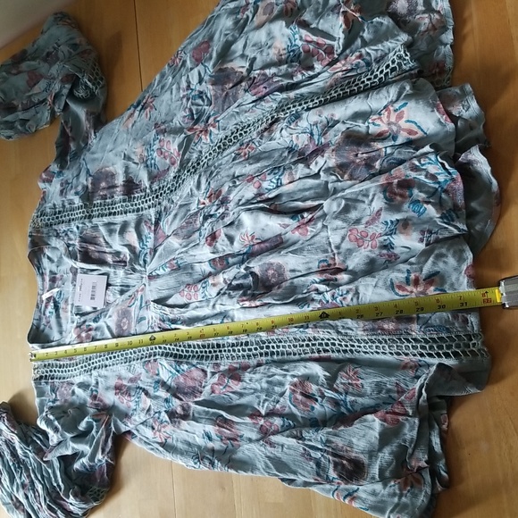 Free People Just The Two Of Us Printed Floral Lace Inset Tunic Dress, S - Picture 14 of 15